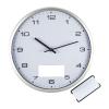 Wall clock with silver frame and click system