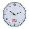 Wall clock with silver frame and click system