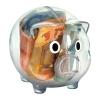 Transparent piggy bank