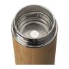 Stainless steel mug with tea strainer in bamboo lo