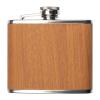 Stainless steel hip flask with wooden coating