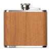 Stainless steel hip flask with wooden coating