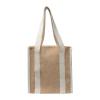 Jute cooler bag with long handles.