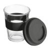 Glass mug with silicon sleeve and lid, 300 ml