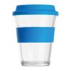 Glass mug with silicon sleeve and lid, 300 ml