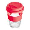 Glass mug with silicon sleeve and lid, 300 ml