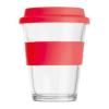Glass mug with silicon sleeve and lid, 300 ml