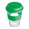 Glass mug with silicon sleeve and lid, 300 ml