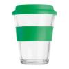 Glass mug with silicon sleeve and lid, 300 ml