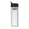 Double wall glass bottle, leakproof, 400 ml