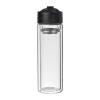 Double wall glass bottle, leakproof, 400 ml