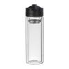 Double wall glass bottle, leakproof, 400 ml