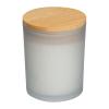 Candle in frosted glass with bamboo lid