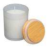 Candle in frosted glass with bamboo lid