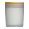 Candle in frosted glass with bamboo lid