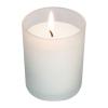 Candle in frosted glass with bamboo lid