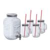 Glass dispenser with 4 jugs, 4000 ml + 4 × 450 ml