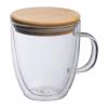 Double-walled glass with handle and 350 ml filling