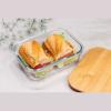 Glass lunchbox with bamboo lid