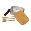 Spacious stainless steel lunchbox with bamboo lid