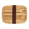 Spacious stainless steel lunchbox with bamboo lid
