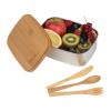 Spacious stainless steel lunchbox with bamboo lid