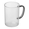 Glass mug with coloured handle