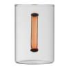 Glass mug with coloured handle