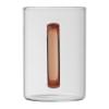 Glass mug with coloured handle