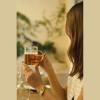Glass mug with coloured handle, 250 ml