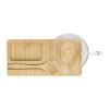 bamboo tray with spoon and glass mug