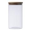 Borosilicate glass jar with pine wood lid, 1000 ml