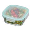 Glass container with lid, suitable for microwave