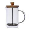 Glass coffee or tea maker with a bamboo lid