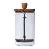 Glass coffee or tea maker with a bamboo lid