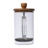 Glass coffee or tea maker with a bamboo lid