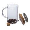 Glass coffee or tea maker with a bamboo lid
