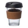Glass mug with leak proof lid, 350 ml