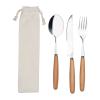 Cutlery set in a cotton pouch