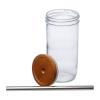 Glass mug with bamboo lid and straw, 650 ml