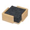 10 felt coasters in bamboo stand