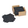 10 felt coasters in bamboo stand