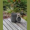 Ceramic drinking cup with silicone sleeve, 340ml