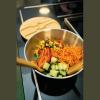 Salad bowl with bamboo lid, 2000 ml