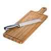 Bamboo chopping board with knife