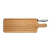 Bamboo chopping board with knife