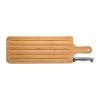 Bamboo chopping board with knife