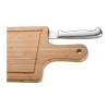 Bamboo chopping board with knife