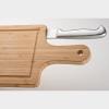 Bamboo chopping board with knife