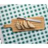 Bamboo chopping board with knife
